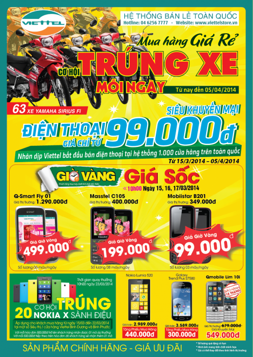 Giá sốc tại các cửa hàng bán lẻ Viettel nhân dịp khai trương Giá sốc tại các cửa hàng bán lẻ Viettel nhân dịp khai trương